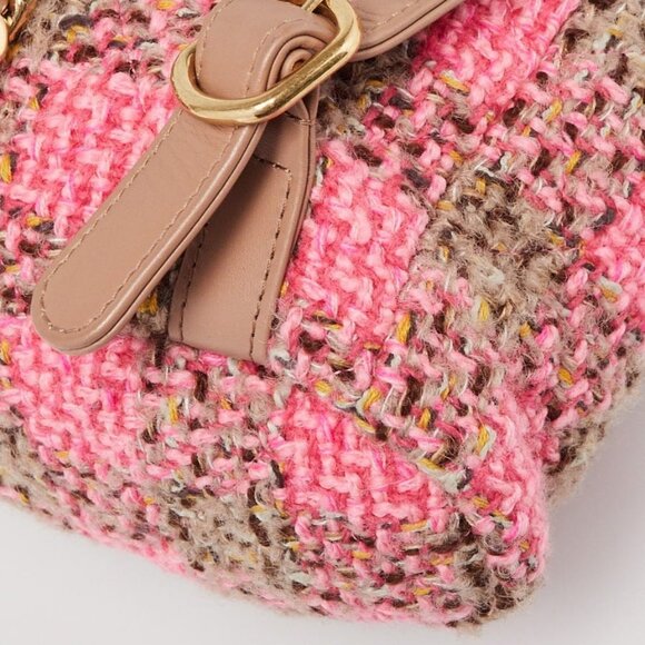Chanel Pink/Brown Tweed Elegant Chain Backpack Bag - Picture 12 of 12